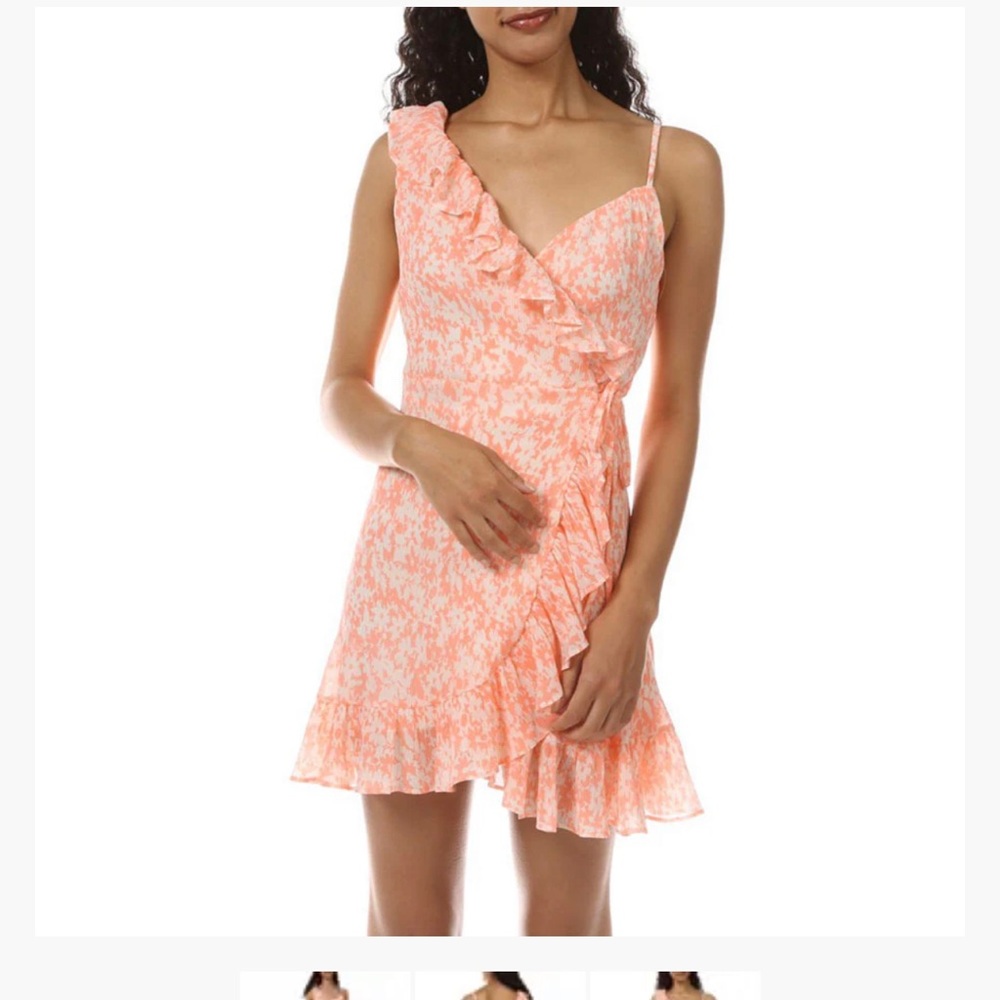 Asymmetrical Ruffle Wrap Skater Dress by Emerald Sundae (juniors) size M